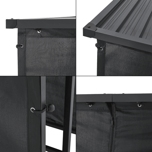 Suporte para lenha Yakutat com lona metal 145x143x70cm Preto casa.pro Suporte para lenha Yakutat com lona metal 145x143x70cm Preto casa.pro