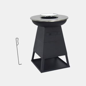 Churrasqueira a carvão com espaço de arrumação, Ø59 cm Preto - 59x59x83.2 cm
