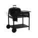 Barbacoa redonda de carbón de acero esmaltado con carrito, Ø53cm Barbacoa redonda de carbón de acero esmaltado con carrito, Ø53cm Negro