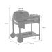 Barbacoa redonda de carbón de acero esmaltado con carrito, Ø53cm Barbacoa redonda de carbón de acero esmaltado con carrito, Ø53cm Negro
