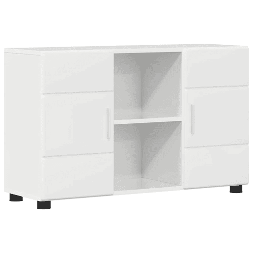 Bufete - Móvei de apoio com prateleira Branco Brilhante 88,5 x 30,5 x 55,5 cm pt1680