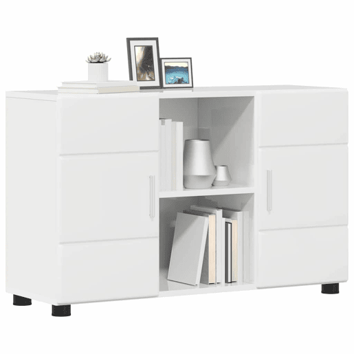 Bufete - Móvei de apoio com prateleira Branco Brilhante 88,5 x 30,5 x 55,5 cm pt1680