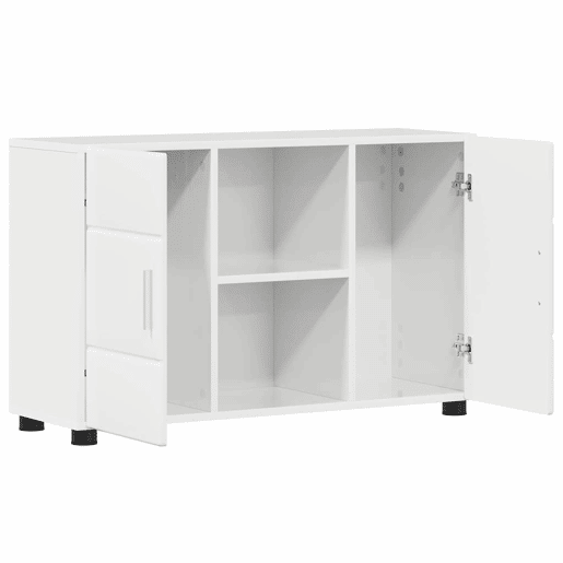 Bufete - Móvei de apoio com prateleira Branco Brilhante 88,5 x 30,5 x 55,5 cm pt1680