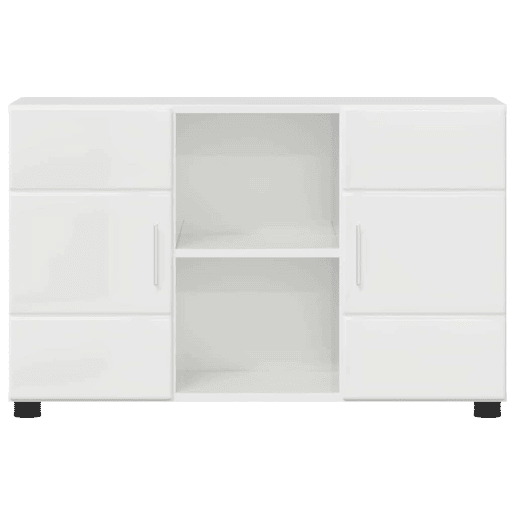 Bufete - Móvei de apoio com prateleira Branco Brilhante 88,5 x 30,5 x 55,5 cm pt1680