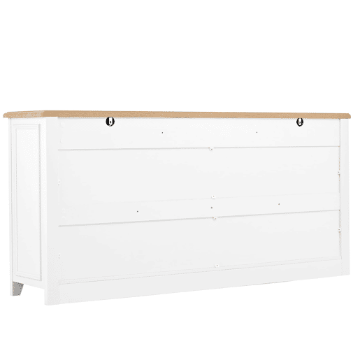 Aparador 160x35x76 cm - Moderno e minimalista, amplo espaço de armazenamento - Branco