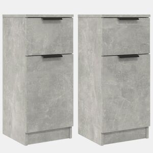 Aparadores - Bufetes - Móveis de apoio 2 pcs 30x30x70 cm madeira processada cinza cimento pt42