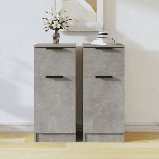 Aparadores - Bufetes - Móveis de apoio 2 pcs 30x30x70 cm madeira processada cinza cimento pt42