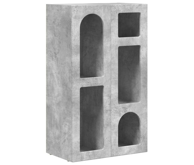 Aparador - mueble de almacenamiento gris concreto 59 x 35 x 100,5 cm madera de ingeniería es4058