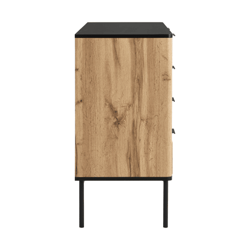 Aparador 120x40 cm - moderno, amplo espaço de armazenamento - PretoNatural