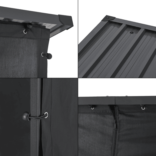 Suporte para lenha Yakutat com lona metal 185x180x70cm Preto casa.pro