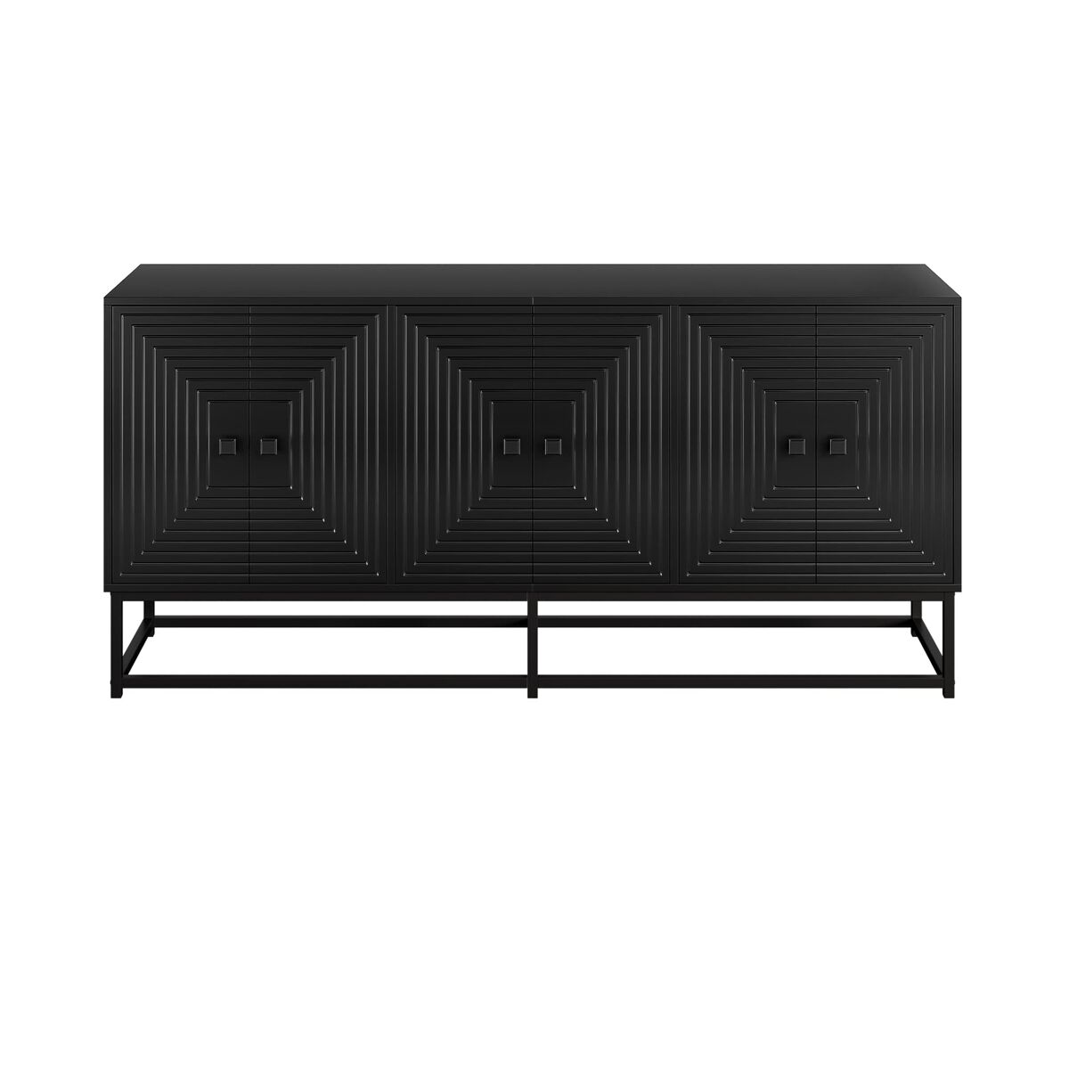 Aparador 3 puertas dobles - gran capacidad, acabado mate - negro