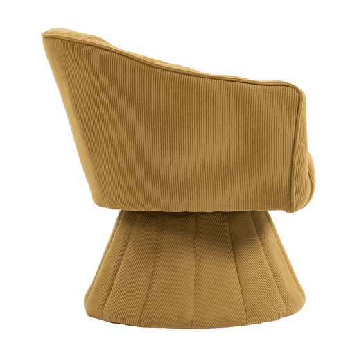 Cadeira de escritório giratória 360° - Assento ergonómico, apoios de braços e base estável - Amarelo mostarda
