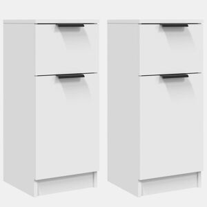 Aparadores - Bufetes - Móveis de apoio 2 pcs 30x30x70 cm madeira processada branco pt5106
