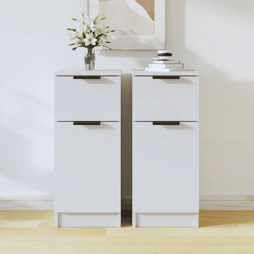 Aparadores - Bufetes - Móveis de apoio 2 pcs 30x30x70 cm madeira processada branco pt5106