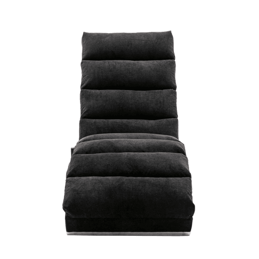 Sofá reclinável fixo - apoio total, vibração suave, bolsos laterais - Preto