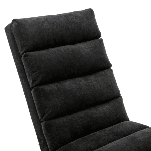 Sofá reclinável fixo - apoio total, vibração suave, bolsos laterais - Preto