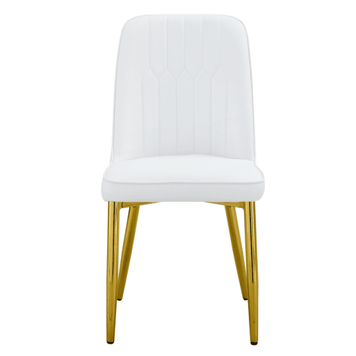 Cadeiras de sala de jantar 2 unidades - design moderno minimalista - branco e dourado