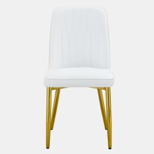 Cadeiras de sala de jantar 2 unidades - design moderno minimalista - branco e dourado