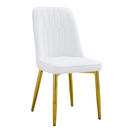 Cadeiras de sala de jantar 2 unidades - design moderno minimalista - branco e dourado