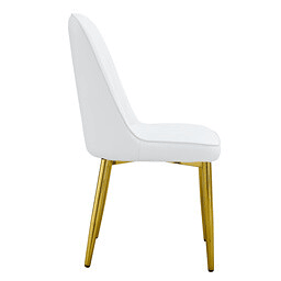 Cadeiras de sala de jantar 2 unidades - design moderno minimalista - branco e dourado