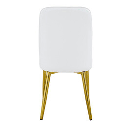 Cadeiras de sala de jantar 2 unidades - design moderno minimalista - branco e dourado