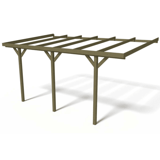Telheiro de madeira anexado ao carro Solar 2 - 300 x 454 x 245 cm