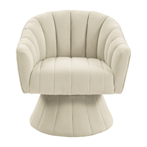 Cadeira giratória 360° - encosto e assento ergonómicos, apoios de braços envolventes, design moderno - Bege