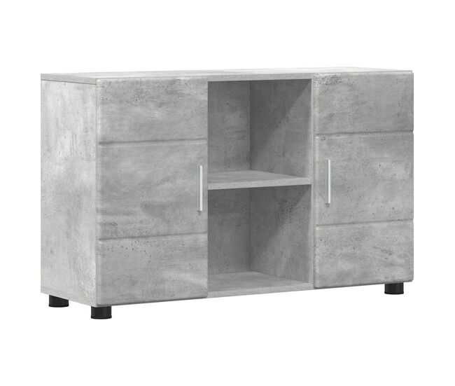 Aparador - mueble de almacenamiento con estante gris concreto 88,5 x 30,5 x 55,5 cm es1871