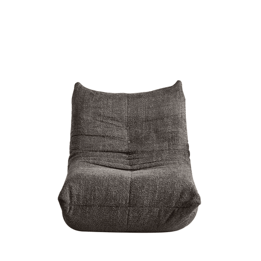 Sofá Togo de chenille - Poltrona baixa sem braços com espuma viscoelástica - Cinza