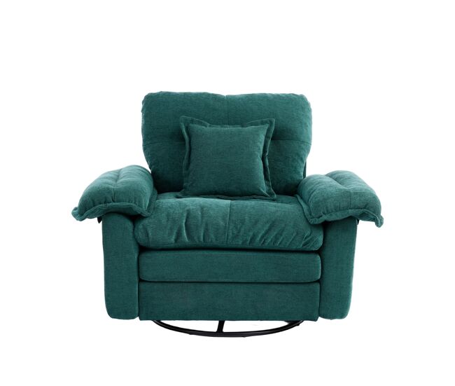 Sillón individual giratorio 360° - oversized cómodo con cojín de apoyo - verde