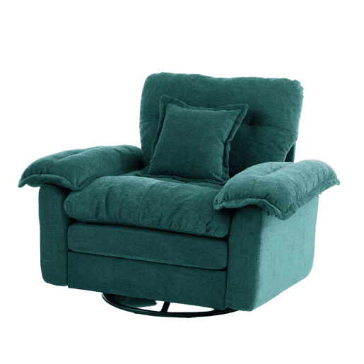 Poltrona individual giratória 360° - Oversized confortável com almofada de apoio - Verde