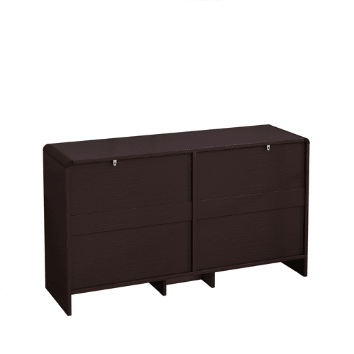 Móvel de canto 130 cm - 6 gavetas de armazenamento em rattan - Castanho avermelhado