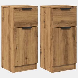 Aparadores - Bufetes - Móveis de apoio 2pcs 30x30x70cm derivados madeira carvalho artisiano pt5238