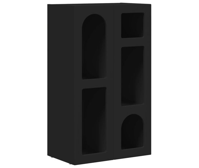 Aparador - mueble de almacenamiento negro 59 x 35 x 100,5 cm madera de ingeniería es4794