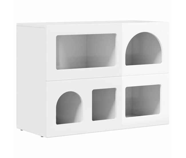 Aparador - mueble de almacenamiento brillante 80.5 x 35 x 59 cm madera de ingeniería es1679