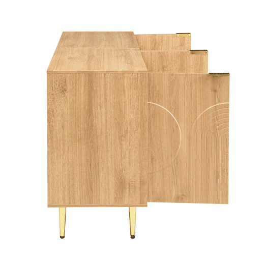 Aparador 140x40x72 cm - Moderno e simples, com amplo espaço de armazenamento - Natural Aparador 140x40x72 cm - Moderno e simples, com amplo espaço de armazenamento - Natural