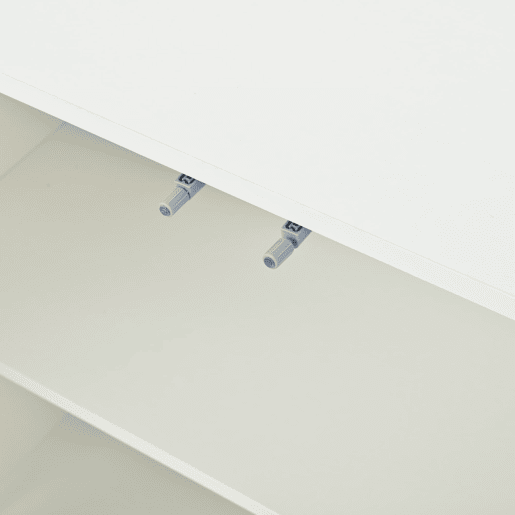 Aparador de sala 160x37x75,5 cm - 4 portas, design geométrico, grande capacidade de arrumação - Branco Aparador de sala 160x37x75,5 cm - 4 portas, design geométrico, grande capacidade de arrumação - Branco