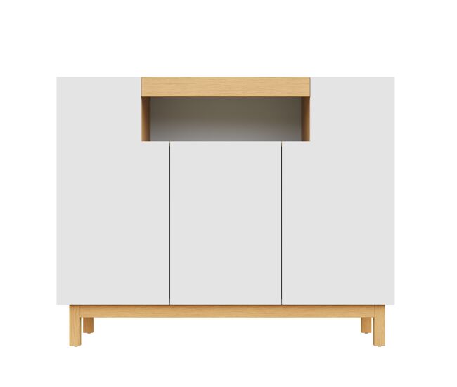 Aparador 3 puertas - almacenamiento multifuncional para salón y comedor - blanco