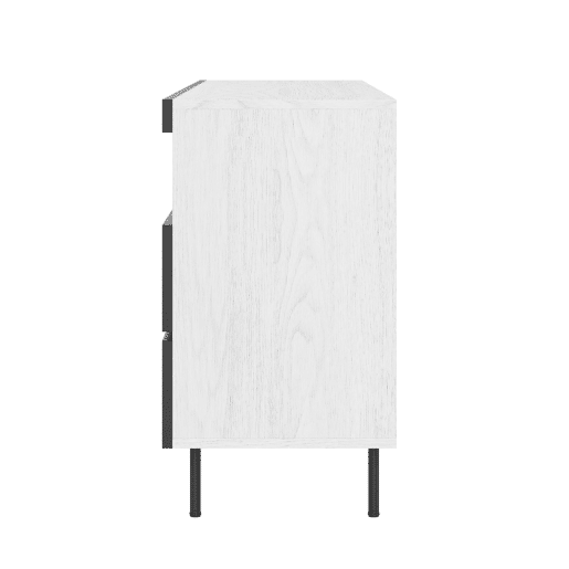Aparador 150 cm - Minimalista, 2 portas, 2 gavetas, prateleiras abertas - Branco