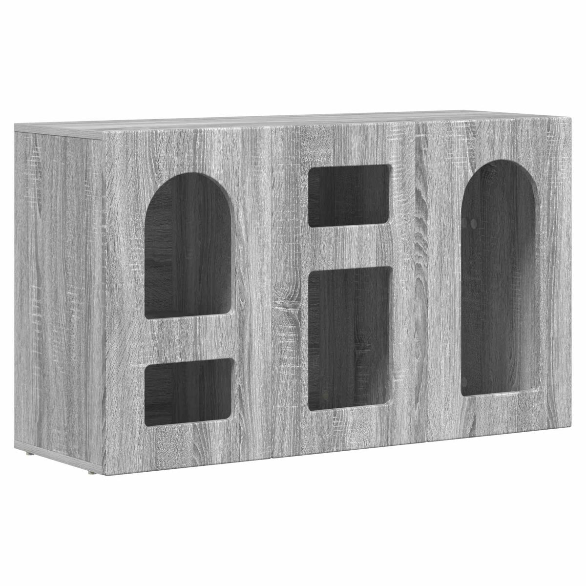 Aparador - Mueble de almacenamiento 100 Roble/ Gris
