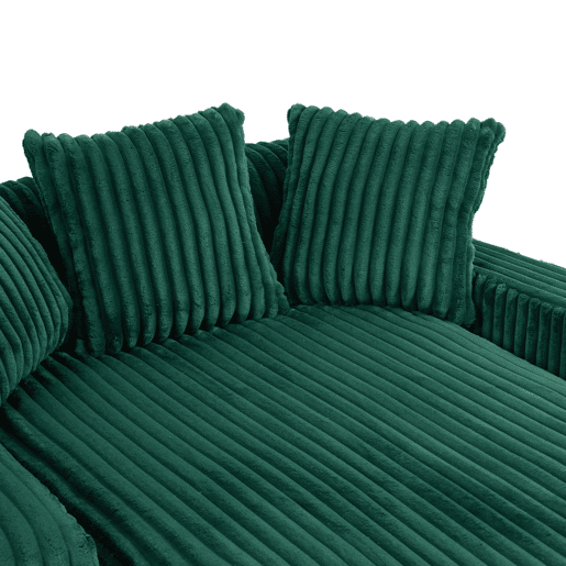 Sofá-cama individual - chão, estilo nuvem, com 3 almofadas - verde esmeralda