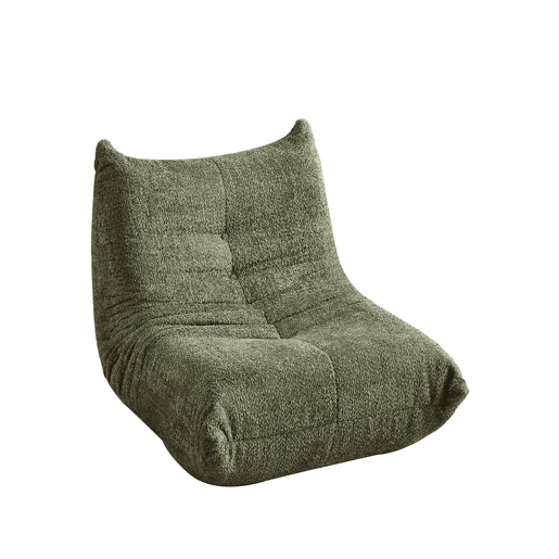 Sofá Togo de chenille - Poltrona sem braços com espuma viscoelástica - Verde Sofá Togo de chenille - Poltrona sem braços com espuma viscoelástica - Verde