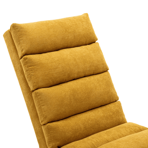 Sofá reclinável individual - apoio corporal completo, vibração suave, bolsos laterais - amarelo mostarda