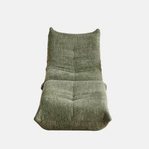 Sofá Togo de chão - Chenille, apoio para os pés, poltrona sem braços, espuma viscoelástica - Verde
