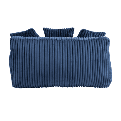 Sofá-cama individual - tipo chão, estilo nuvem com 3 almofadas - azul marinho