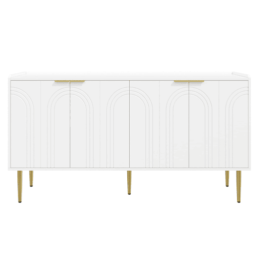 Aparador 140x38x75 cm - moderno com espaço de armazenamento - branco Aparador 140x38x75 cm - moderno com espaço de armazenamento - branco