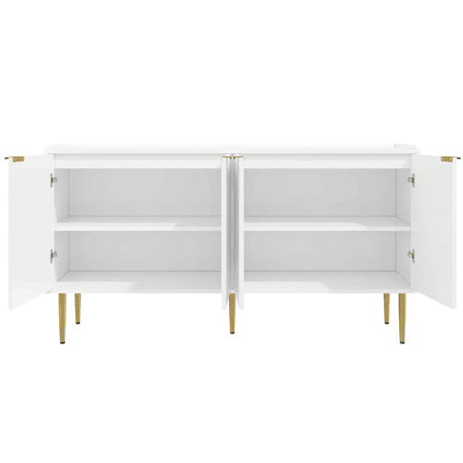 Aparador 140x38x75 cm - moderno com espaço de armazenamento - branco Aparador 140x38x75 cm - moderno com espaço de armazenamento - branco