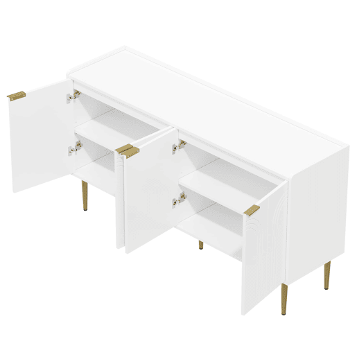 Aparador 140x38x75 cm - moderno com espaço de armazenamento - branco Aparador 140x38x75 cm - moderno com espaço de armazenamento - branco