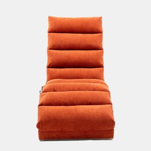 Sofá reclinável fixo - apoio total, vibração suave, bolsos laterais - Laranja