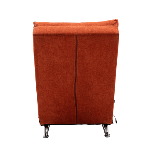 Sofá reclinável fixo - apoio total, vibração suave, bolsos laterais - Laranja